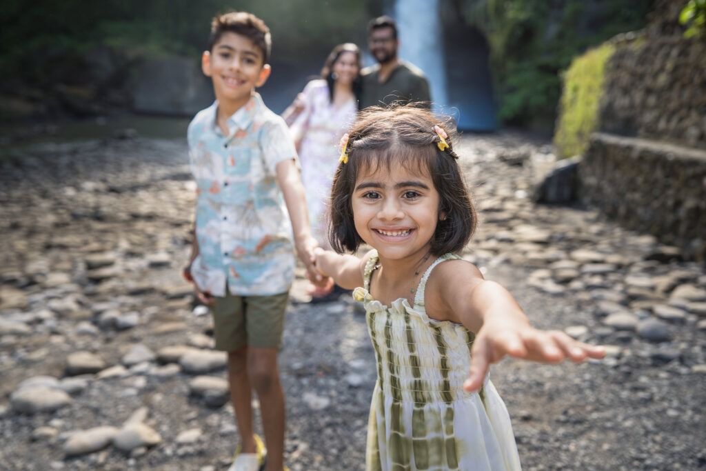 Family Photo at Blangsinga Waterfall