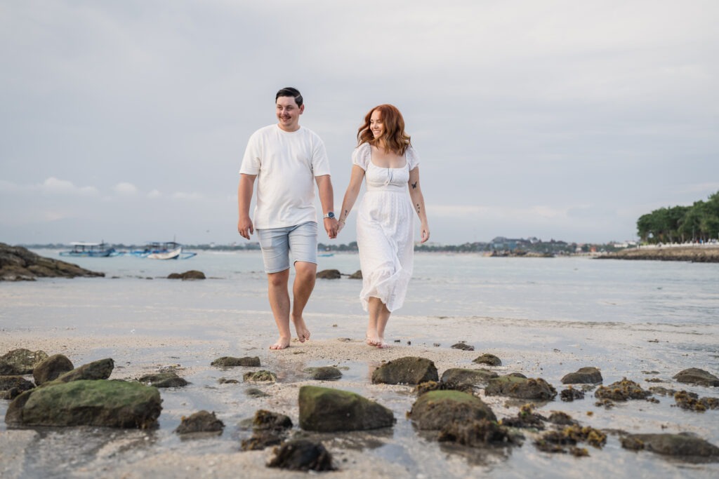 Family photo at Kuta Beach, Bali