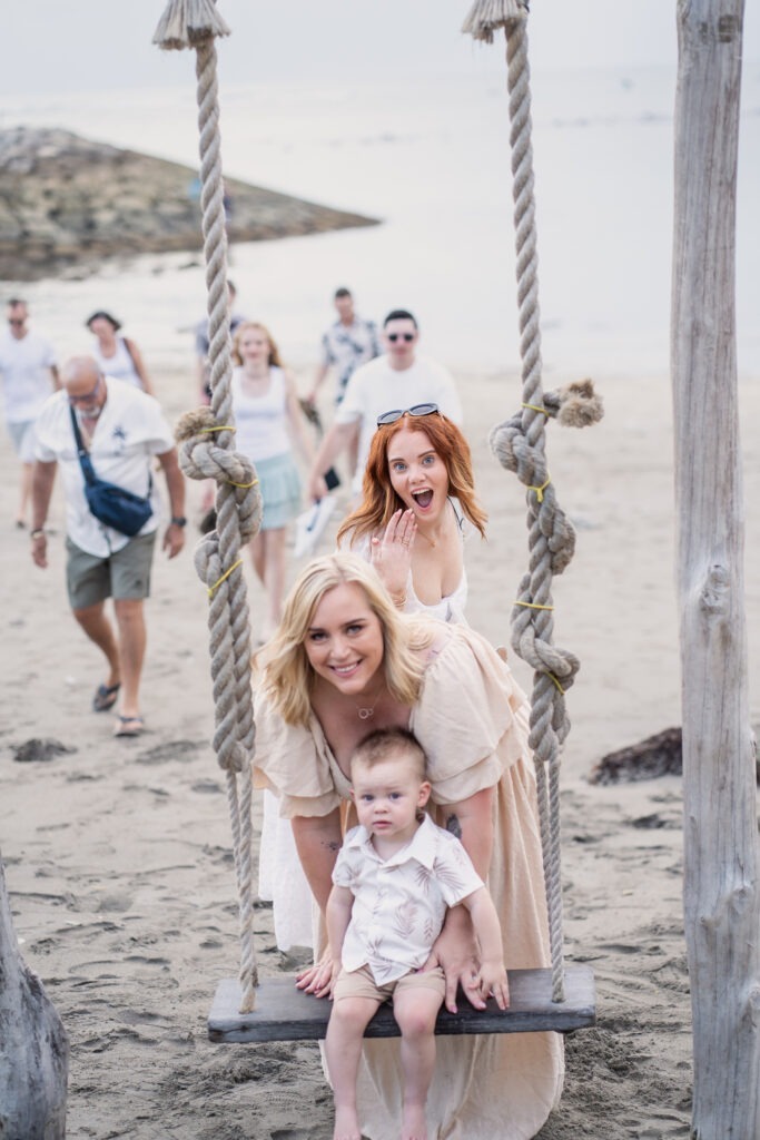 Family photo at Kuta Beach, Bali